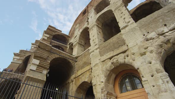 The Colosseum walls and arches in Rome