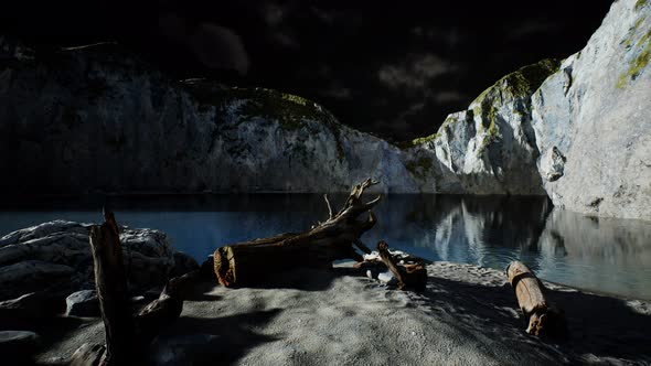 Fjord with Dark Storm Clouds