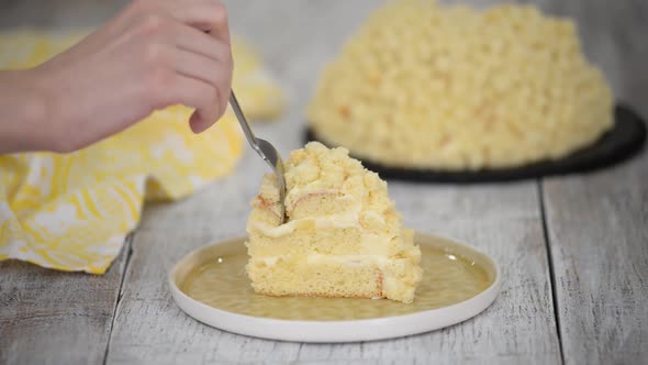 Traditional Italian Dessert Homemade Mimosa Cake