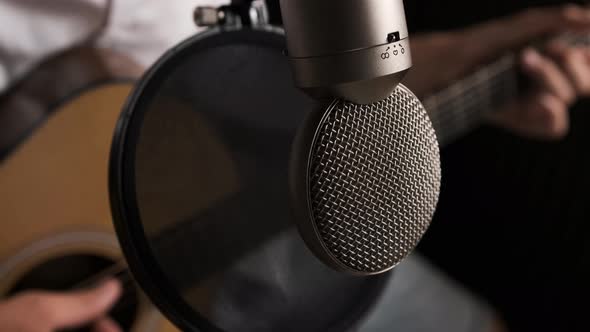 Close Up of a Sound Studio Microphone