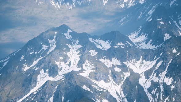 Aerial View Landscape of Mountais with Snow Covered