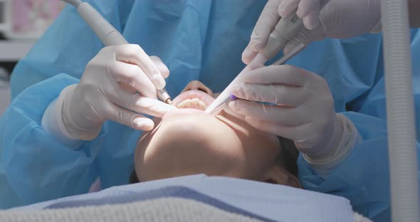 Woman undergo dental check up at dental clinic