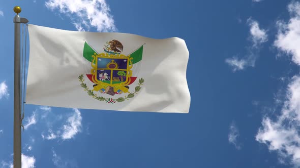 Queretaro Flag (Mexico) On Flagpole