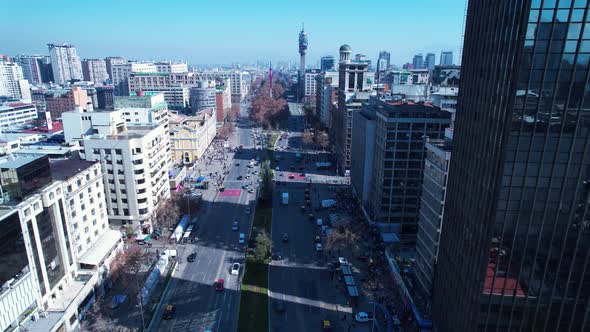 Cityscape of Santiago capital city of Chile South America country. 