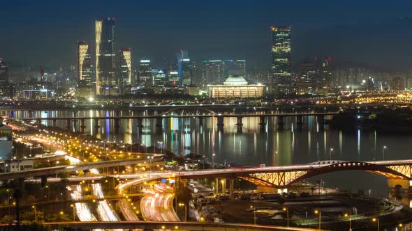 Seoul Cityscape in Twilight, South Korea