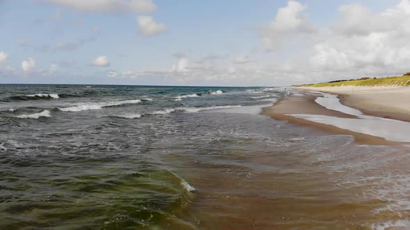 Flying Over Baltic Sea Shore