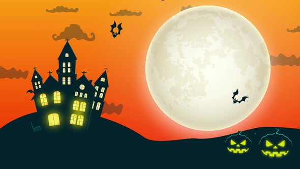 halloween background with pumpki and halloween background with bats