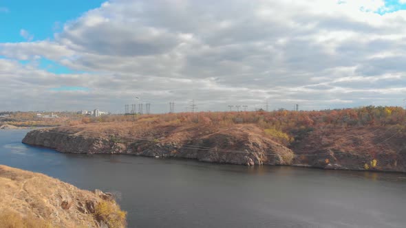 Power Line Above The River