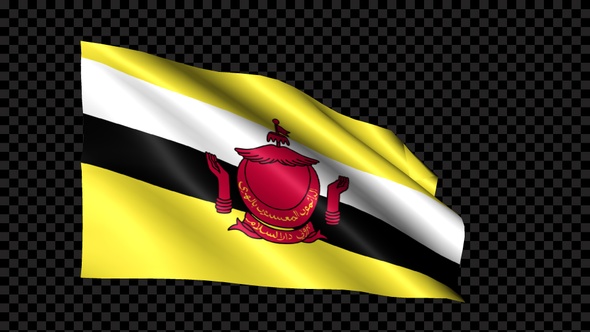 Brunei Flag Blowing In The Wind