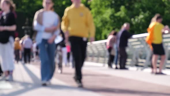 A Time Lapse of Many People Walking in the Park