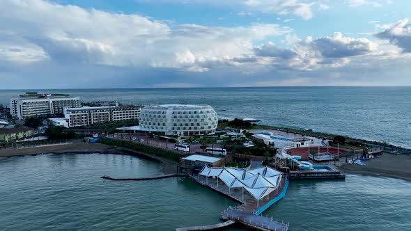 Modern Hotel Aerial view 4 K Turkey Alanya