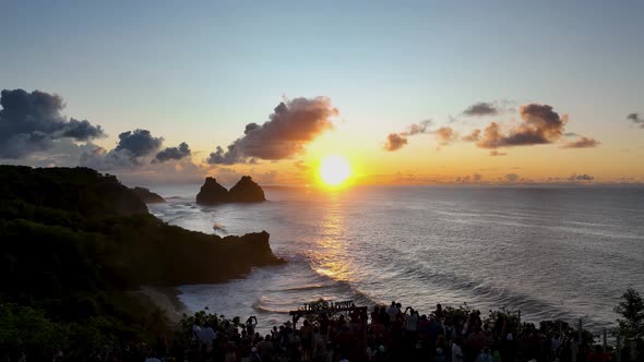 Sunset Fernando de Noronha Archilepago at Pernambuco state Brazil.