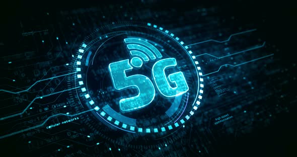 5G high-speed mobile phone network symbol digital concept alt