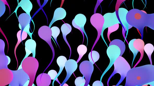 Abstract Background With Luminous Liquid Colored Drops That Move Up