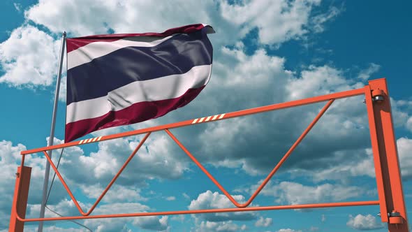 Manual Swing Arm Road Barrier and Flag of Thailand alt