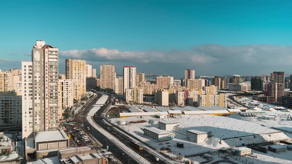 Snow in city timelapse