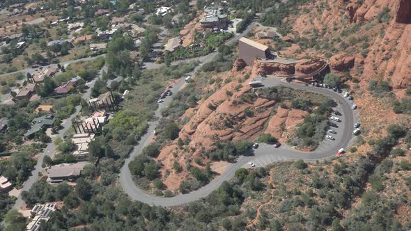 Aerial of Sedona with the Chapel