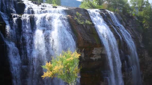 Waterfall Between Cliffs.