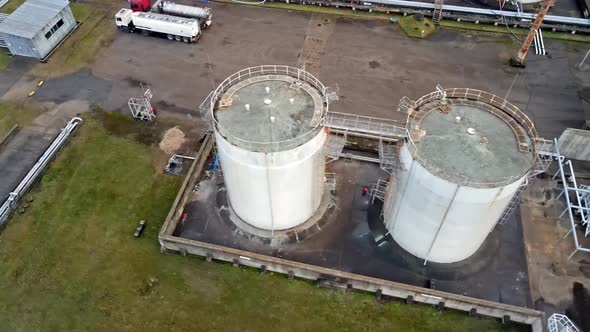 Petrol tanks aerial view