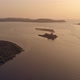 Aerial View on Sunset on Riverbed and Small Bird Island in Goa - VideoHive Item for Sale