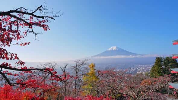 Beautiful nature in Kawaguchiko with Mountain Fuji in Japan
