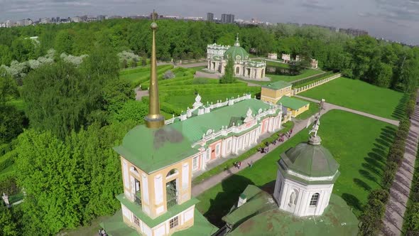 Scenic Aerial View of Tsaritsyno Park, Moscow