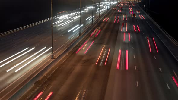 Night view of Highway Cars Traffic