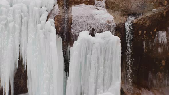 frozen beautiful waterfall in 4k resolution chegemsky waterfall gorge beautiful landscape