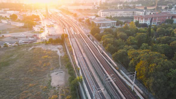 turkey istanbul train rail aerial view