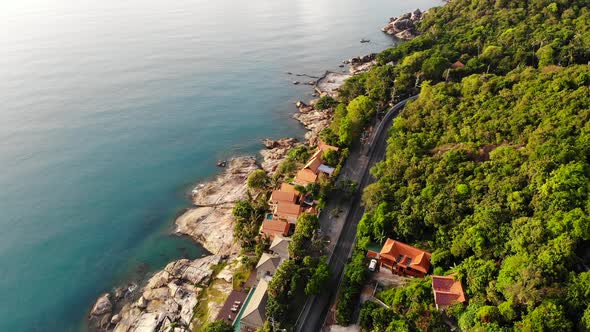 Beautiful high view of nature with sea ocean