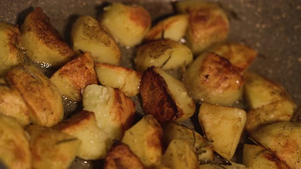Potatoes are Fried in the Pan