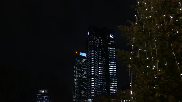 Skyscraper and fountain in Opernplatz