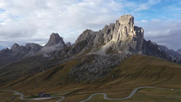 Above Italian Dolomites Alps ,Pass Giau