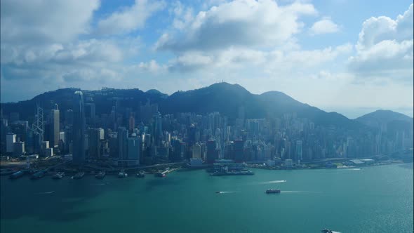 Beautiful building and architecture around Hong kong city skyline