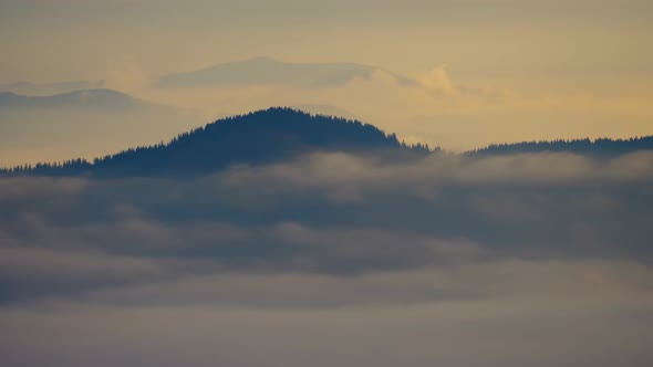 Clouds Foggy Timelapse Sunrise Mountain Nature Valley Hill