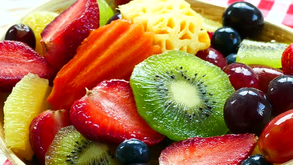 A lot of mixed fruit healthy food
