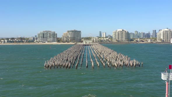 Princes Pier in Port Melbourne Australia Seen From the Air