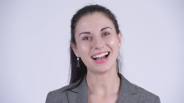 Face of Happy Young Beautiful Businesswoman Smiling