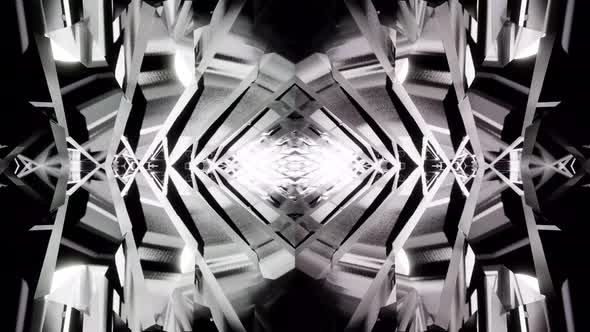 Silver Steel Vj Loop Kaleidoscope Background 4K