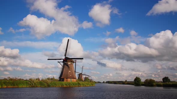 Windmill in the Netherlands Time Lapse