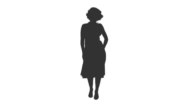 Silhouette of a Woman in Long Dress Dancing alt