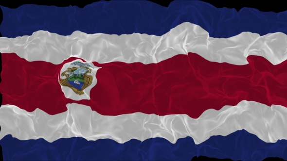 flag Costa Rica turns into smoke. State weakening concept a crisis, alpha channel