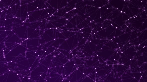 Dark Purple Abstract Digital Laser Low Poly Relaxing Background 4K. Polygonal Grid Moves Slowly Agai