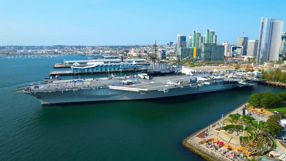 San Diego USS Midway Museum Drone