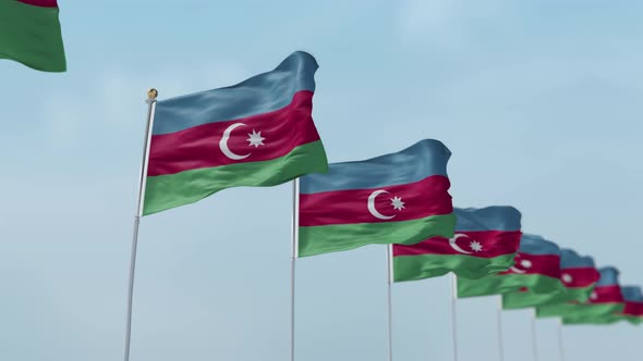 Azerbaijan  Row Of Flags 