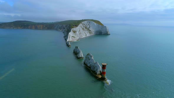 The Needles on the Isle of Wight From the Air