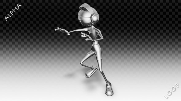 3D Silver Man - Cartoon Hip-Hop Dance