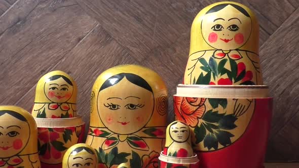 Matryoshka - Russian folding doll made of wood, inside which there are dolls of smaller size. 