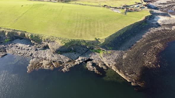 Aerial View of the Amazing Rocky Coast at Ballyederland By St Johns Point in County Donegal  Ireland