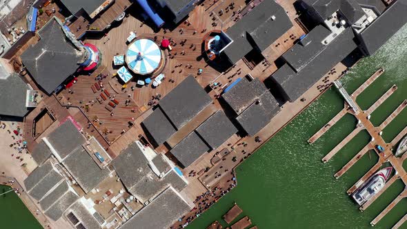 Aerial View of the Docks in San Francisco Near San Francisco Bay